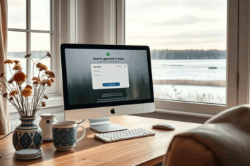 A person applying for a loan online without paperwork