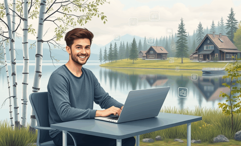 Image of a person using a laptop to apply for a Ferratum online loan.
