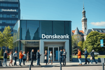 Kuva Danske Bankin toimipisteestä, jossa tarjotaan erilaisia lainavaihtoehtoja asiakkaille.
