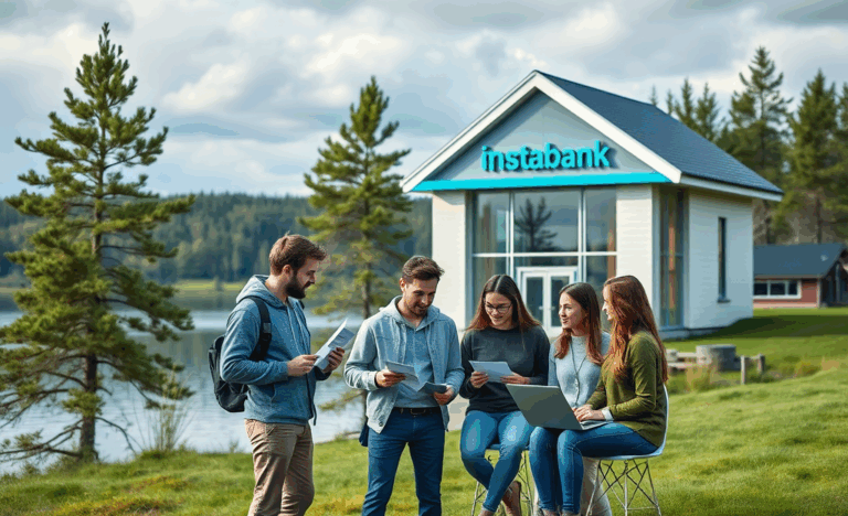 Kuva henkilöstä täyttämässä lainahakemusta Instabankin verkkosivuilla.