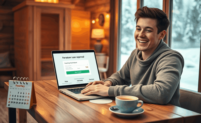 Person receiving instant loan approval notification on phone